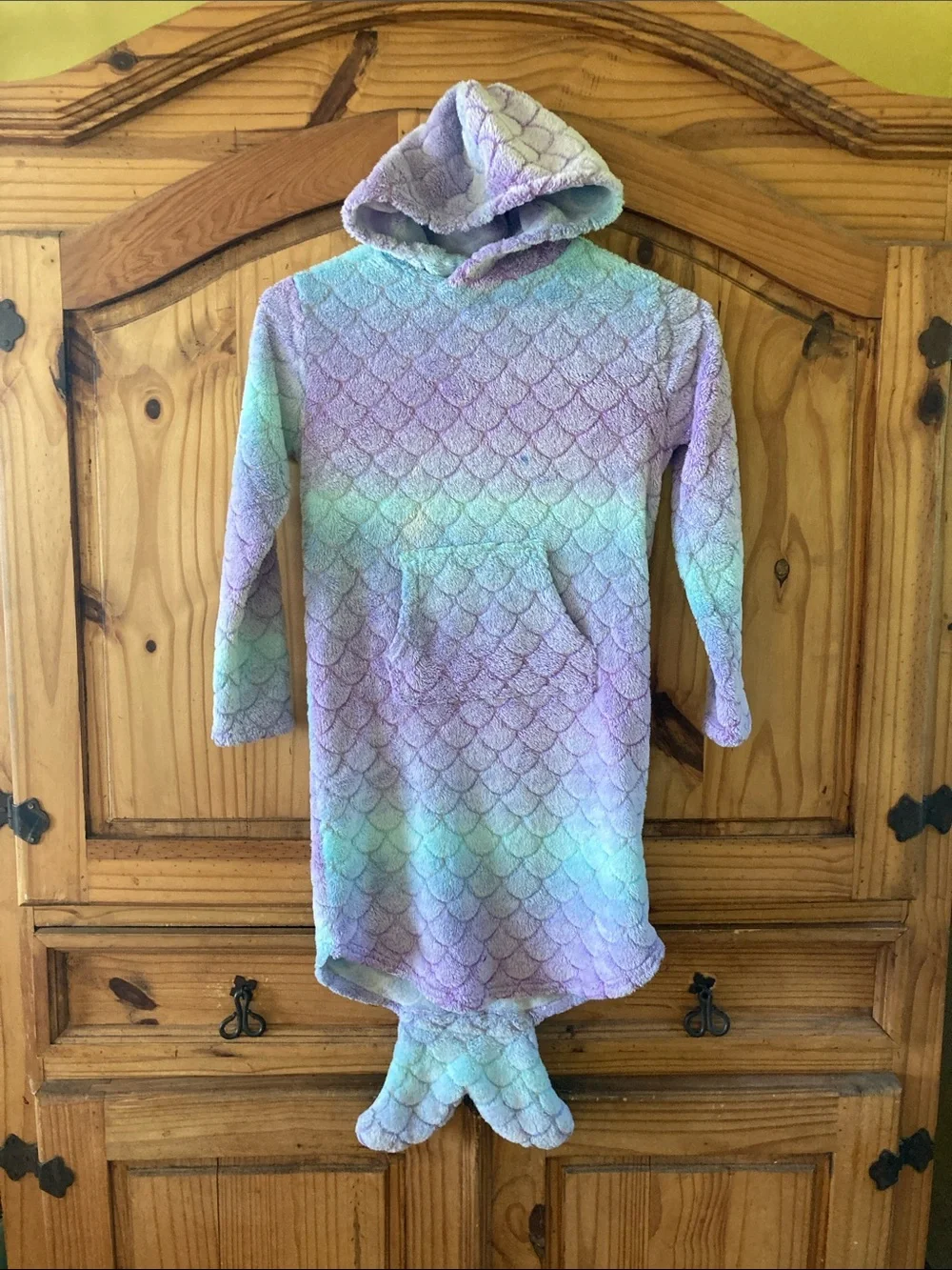 Girls 32 Degrees pink purple mermaid long sleeve nightgown size M 10/12